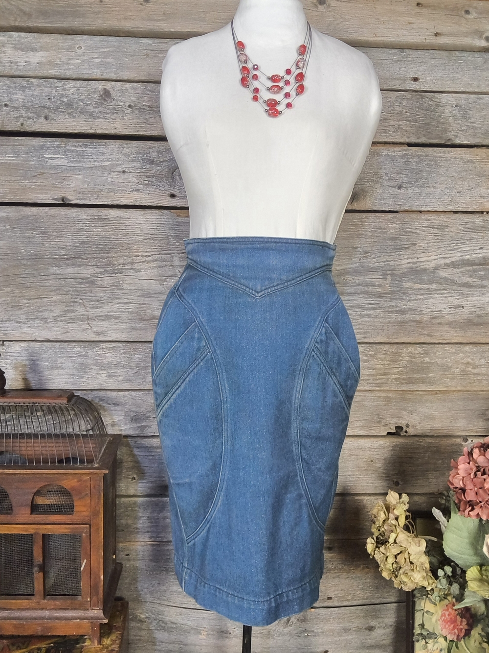 Vintage Fendi Denim Pencil Skirt SOME WEAR